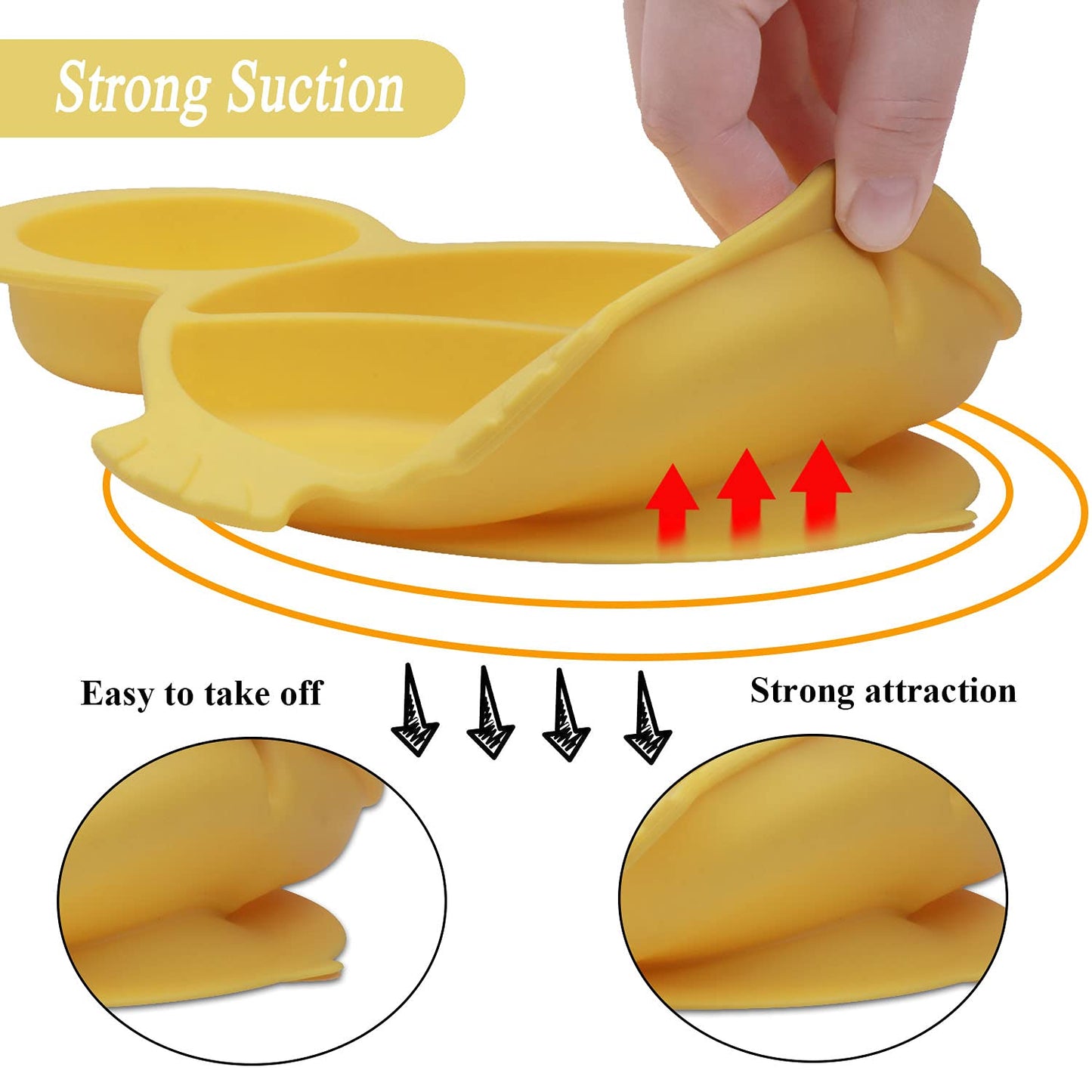 Silicone Suction Plates for Baby Toddler with Spoon Fork set Divided Dinosaurs Plates Self Feeding Training Baby Dinner Plate-Green Dinosaurs Plate Set