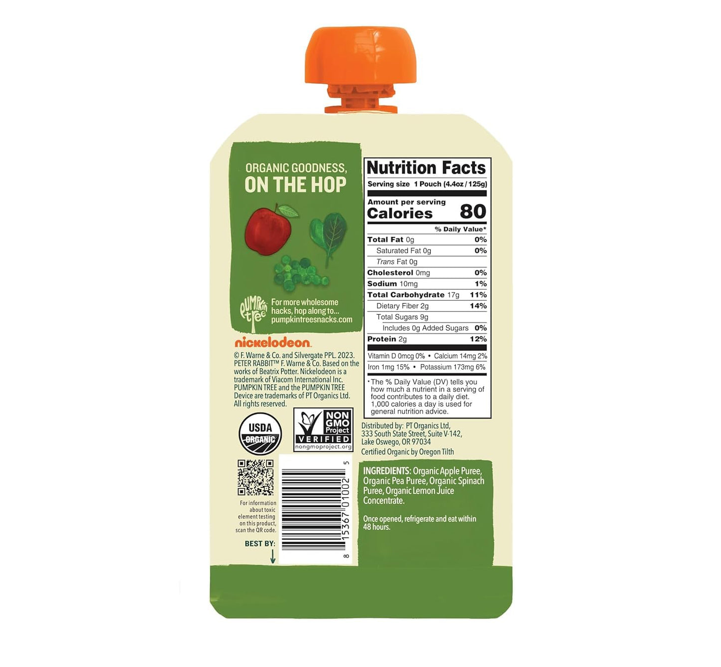 Peter Rabbit Organics Fruit Vegetable, Squeezable Pouches, 4 Ounce (Pack of 18)