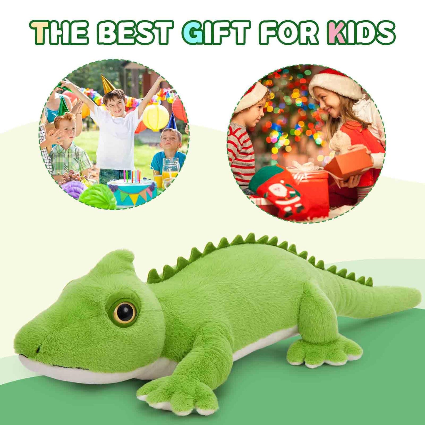 Tezituor 51 inch Giant Alligator Stuffed Animal, 4ft Large Stuffed Crocodile Plush Toy, Hugging Soft Alligator Plush Pillow for Girls Boys