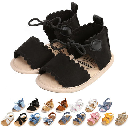 Ohwawadi Baby Boys Girls Sandals Soft Sole Summer Infant Wedding Dress Flat Shoes Beach Sandal Newborn Crib Shoes First Walkers