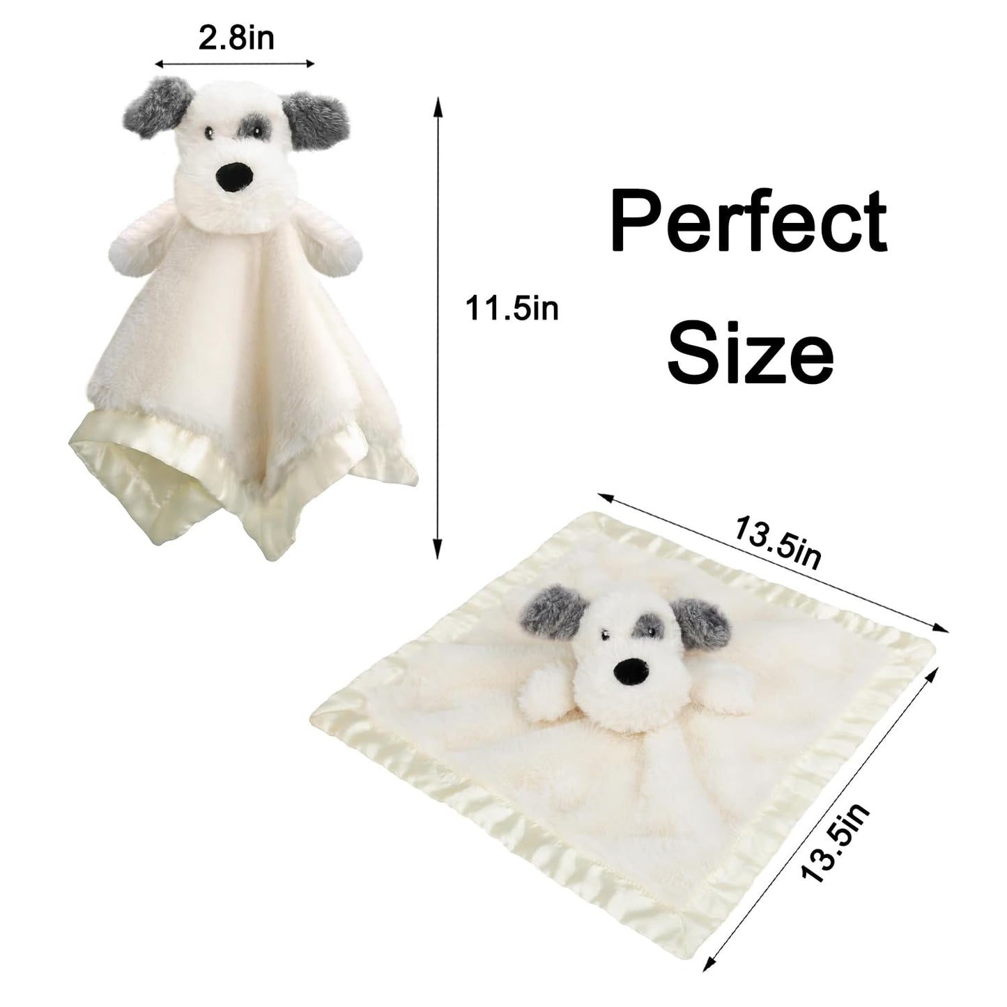 Bear Security Blanket Soft Baby Lovey Fluffy Blanket Unisex Lovie Snuggle Toy Baby Bear Stuffed Gift for Newborn, Boys and Girls, 13.5 Inch