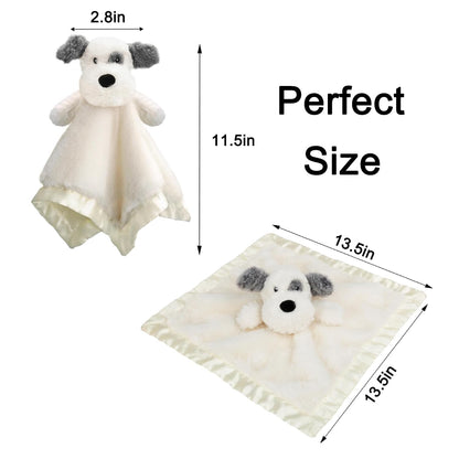 Bear Security Blanket Soft Baby Lovey Fluffy Blanket Unisex Lovie Snuggle Toy Baby Bear Stuffed Gift for Newborn, Boys and Girls, 13.5 Inch