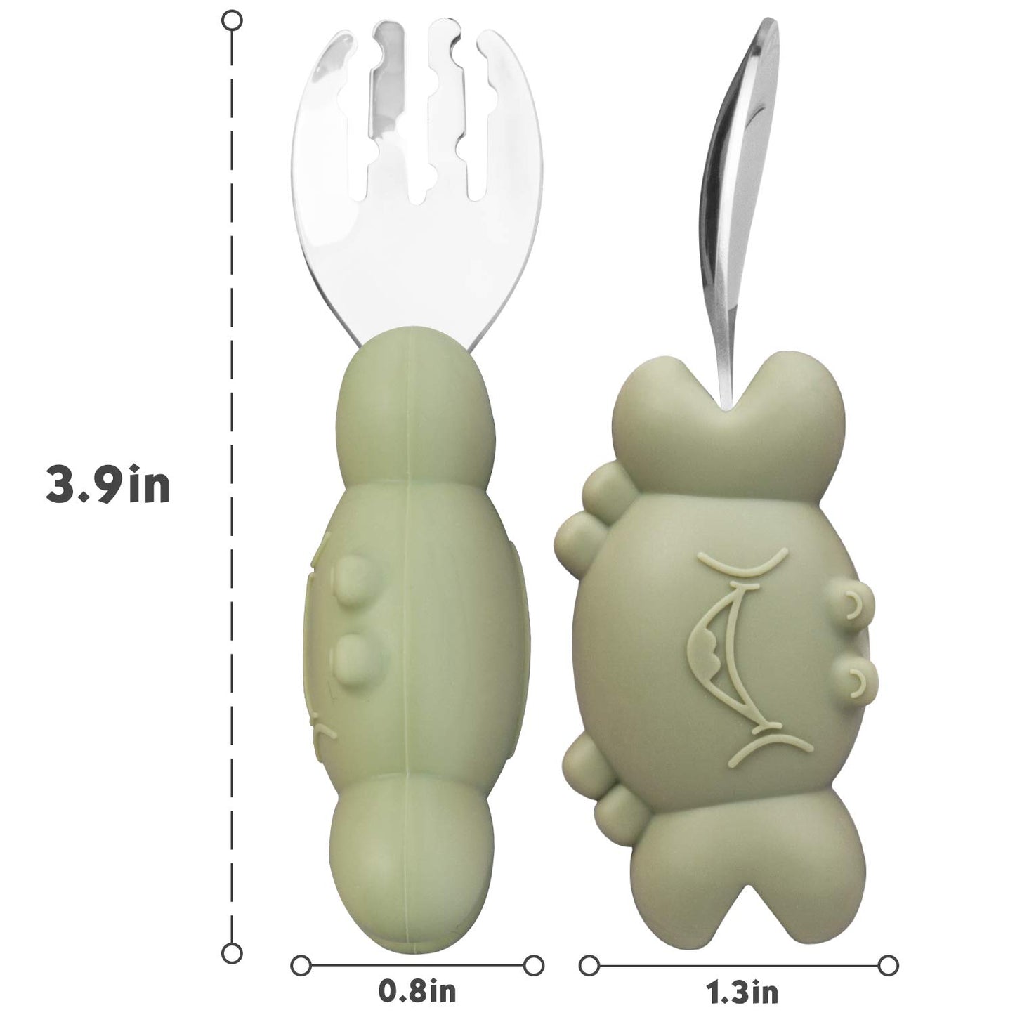 Silicone Suction Plate for Toddlers with Fork Spoon Set - Self Feeding Training Divided Plate Dish and Bowl for Baby and Toddler, Fits for Most Highchairs Trays (Cyan)