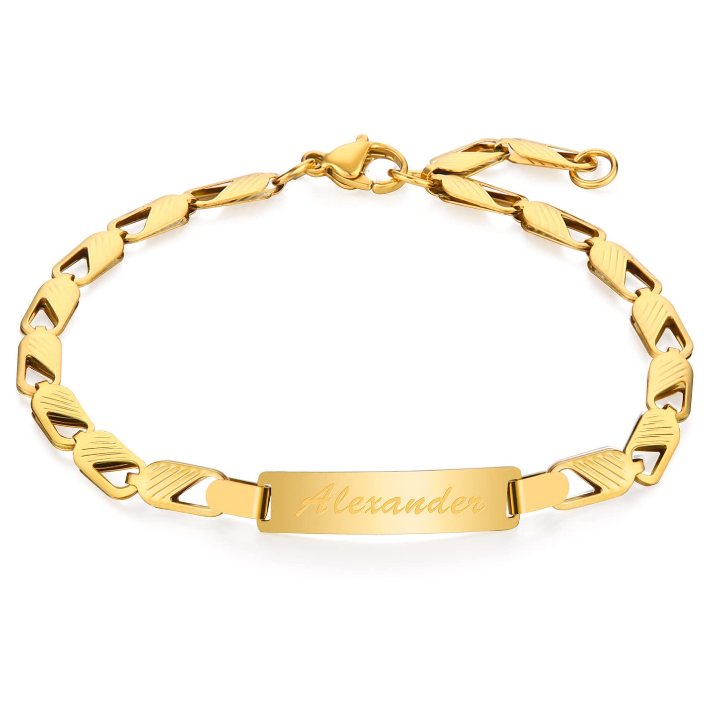 Tina&Co Personalized Baby Name Bracelet Customized 18K Gold Plated for NewBorn to Children Girl Boy Birthday Baby Shower Gift Personalized Gift 2313B (Style 1)