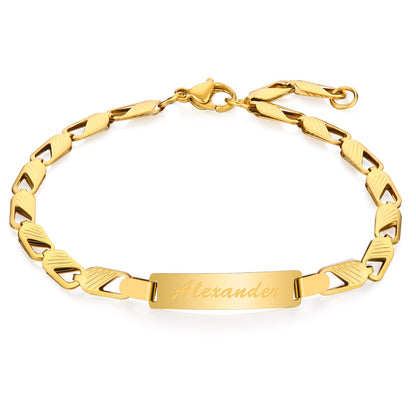 Tina&Co Personalized Baby Name Bracelet Customized 18K Gold Plated for NewBorn to Children Girl Boy Birthday Baby Shower Gift Personalized Gift 2313B (Style 1)
