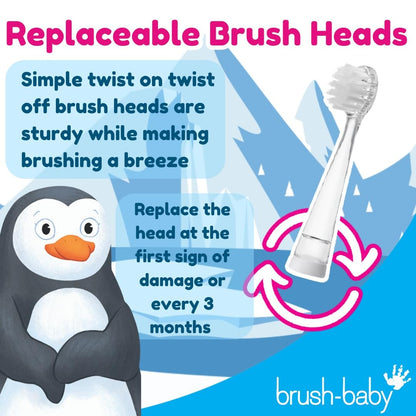 brush-baby WildOnes™ Rechargeable Kids Electric Toothbrush – Toby Tiger | Flashing Lights, 2-Min Timer, Waterproof, 3 Brush Heads | Toddler & Child Toothbrush Ages 0-10 | Soft Bristles