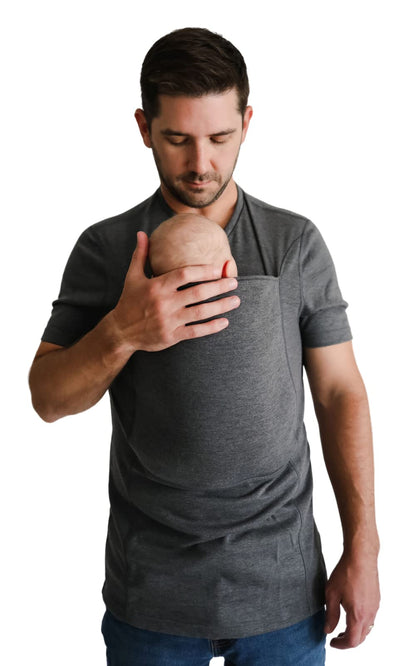 Lalabu The Dad Shirt | Hands-Free Baby Carrier for Dad with Kangaroo Pouch | Engineered for Bonding, Safety, & Comfort for Newborns Up to 15 Lbs. | CPSC Approved