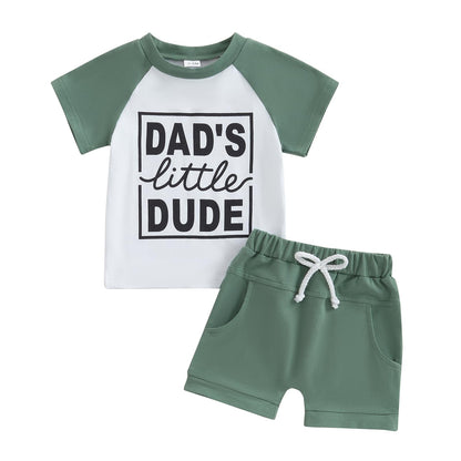 NZNDSHD Baby Boy Summer Clothes Daddys/Mamas Boy Matching Outfit Short Sleeve Embroidery T-shirt Plaid Toddler Shorts Set