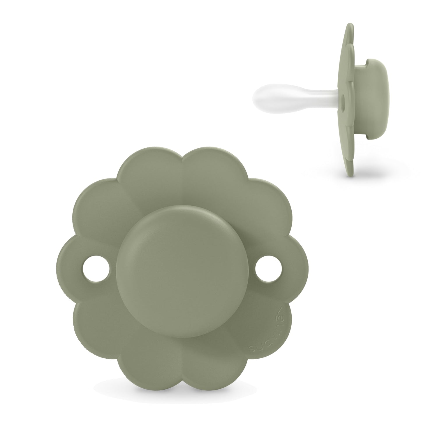 Suavinex Wonder Baby Pacifier, SX Pro Silicone Nipple, Reversible, Non Irritating Shield Design, 2 Pk Pacifiers 0-6 Months, Made in Europe, Mauve/Chalk