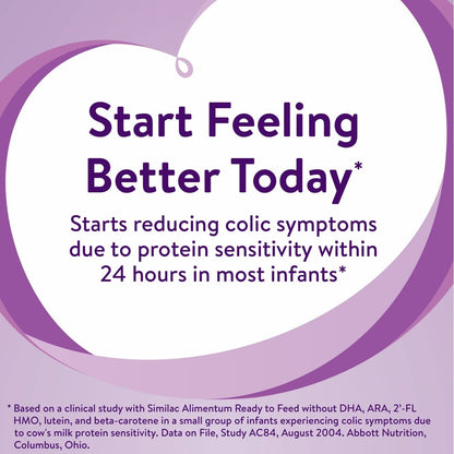 Similac Alimentum with 2'-FL HMO Hypoallergenic Infant Formula, for Food Allergies and Colic Due to Protein Sensitivity, Ready-to-Feed Baby Formula, 8-fl-oz Bottle, Pack of 24