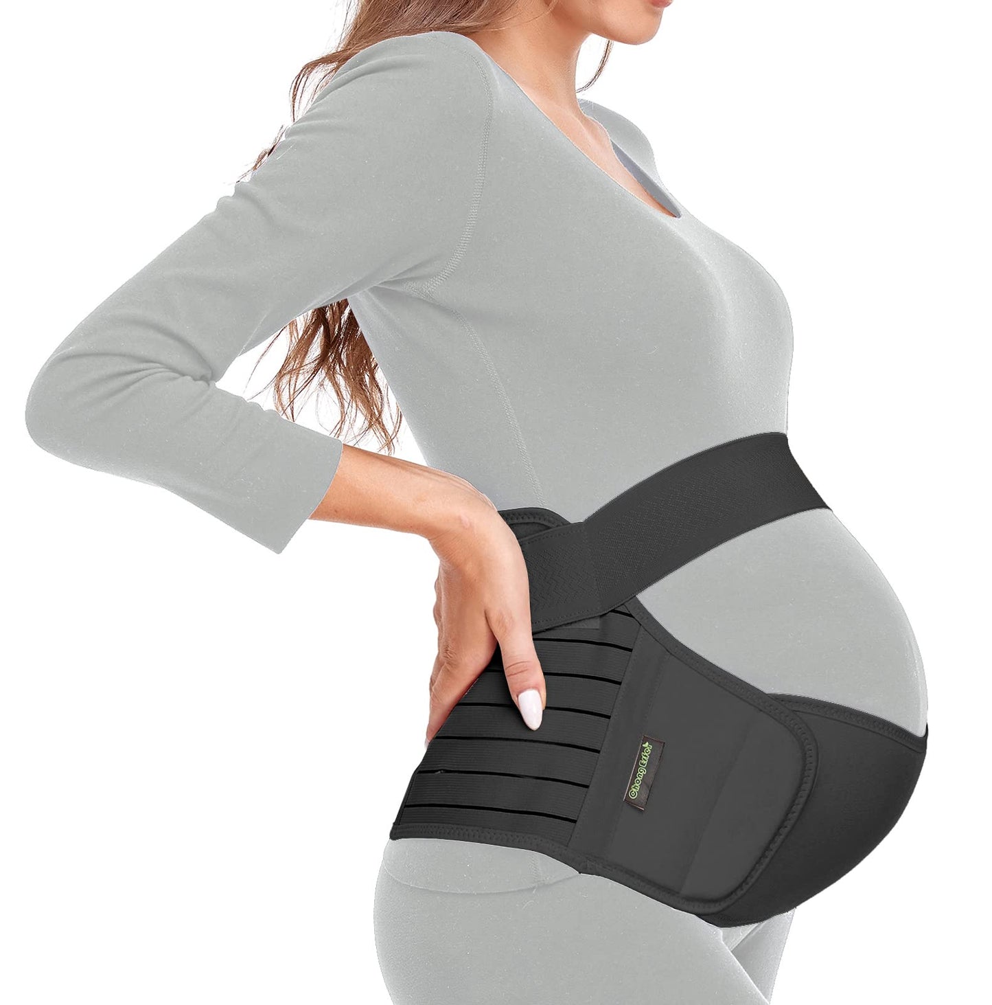 ChongErfei Maternity Belt, Pregnancy 3 in 1 Support Belt for Back/Pelvic/Hip Pain, Maternity Band Belly Support for Pregnancy Belly Support Band (L: Fit Ab 39.5"-51.3", Beige)