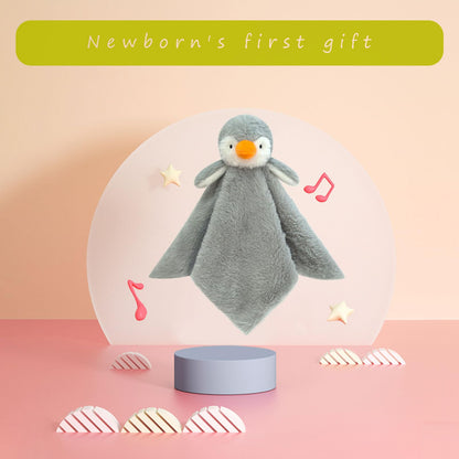 Baby Gray Penguin Soft Stuffed Animal Security Blanket, Plush Penguin Character Lovey Blanket, Baby Shower/Nursery Gift, Newborn Infant Toddler Snuggle Blankie for Girls Boys, 14 Inches