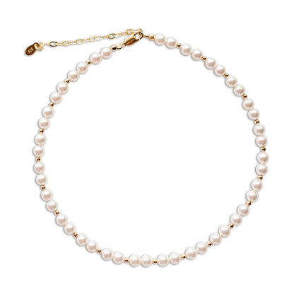 Cherished Moments Children's 14K Gold-plated over Sterling Silver Bracelet with White High-End Simulated Pearls for Babies, Infants, Toddlers, and Girls