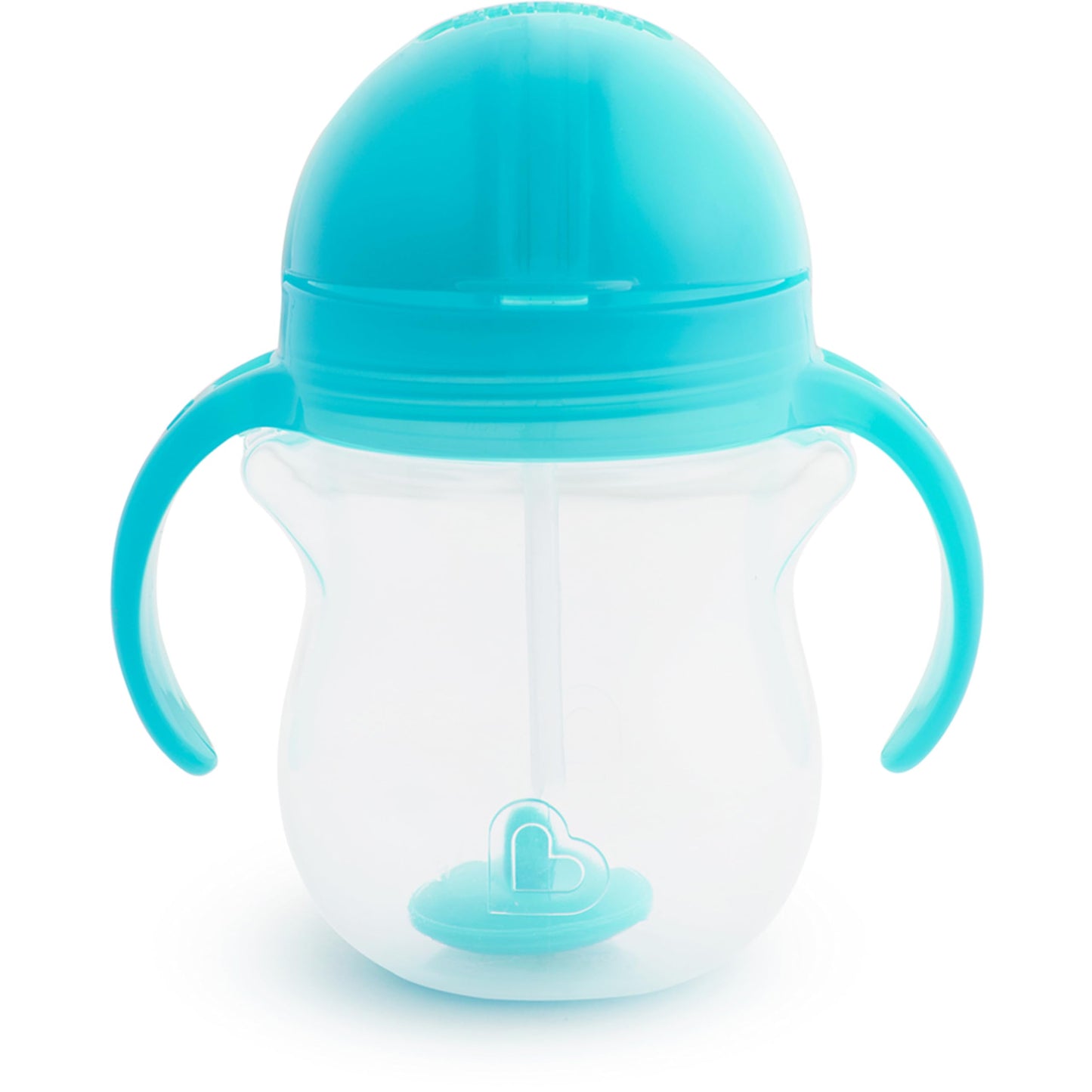 Munchkin Any Angle Sippy Cups for Toddlers, Spill Proof Weighted Straw Cup with Transition Handles for Babies 6 Months and Up, 2 Pack, Blue/Green