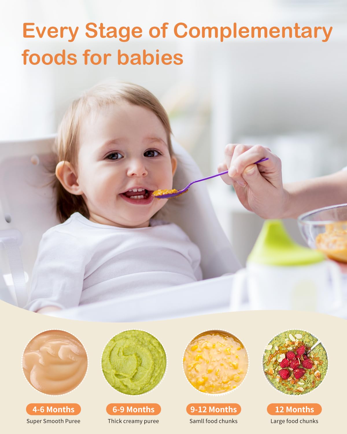 HEYVALUE Baby Food Maker, 13-in-1 Baby Food Puree Blender for Baby Food, Fruit, Vegatable, Meat, with Food Containers, Baby Food Processor Freezer Tray, Silicone Spoons, Silicone Spatula(Light Green)