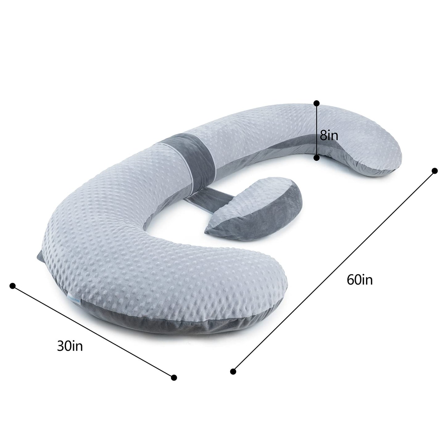 QUEEN ROSE Cooling Pregnancy Pillows,E Shaped Full Body Pillow for Sleeping, with Pregnancy Wedge Pillow for Belly Support, 60 Inch Maternity Pillow for Side Sleeper, Cooling Rayon Cover, Purple
