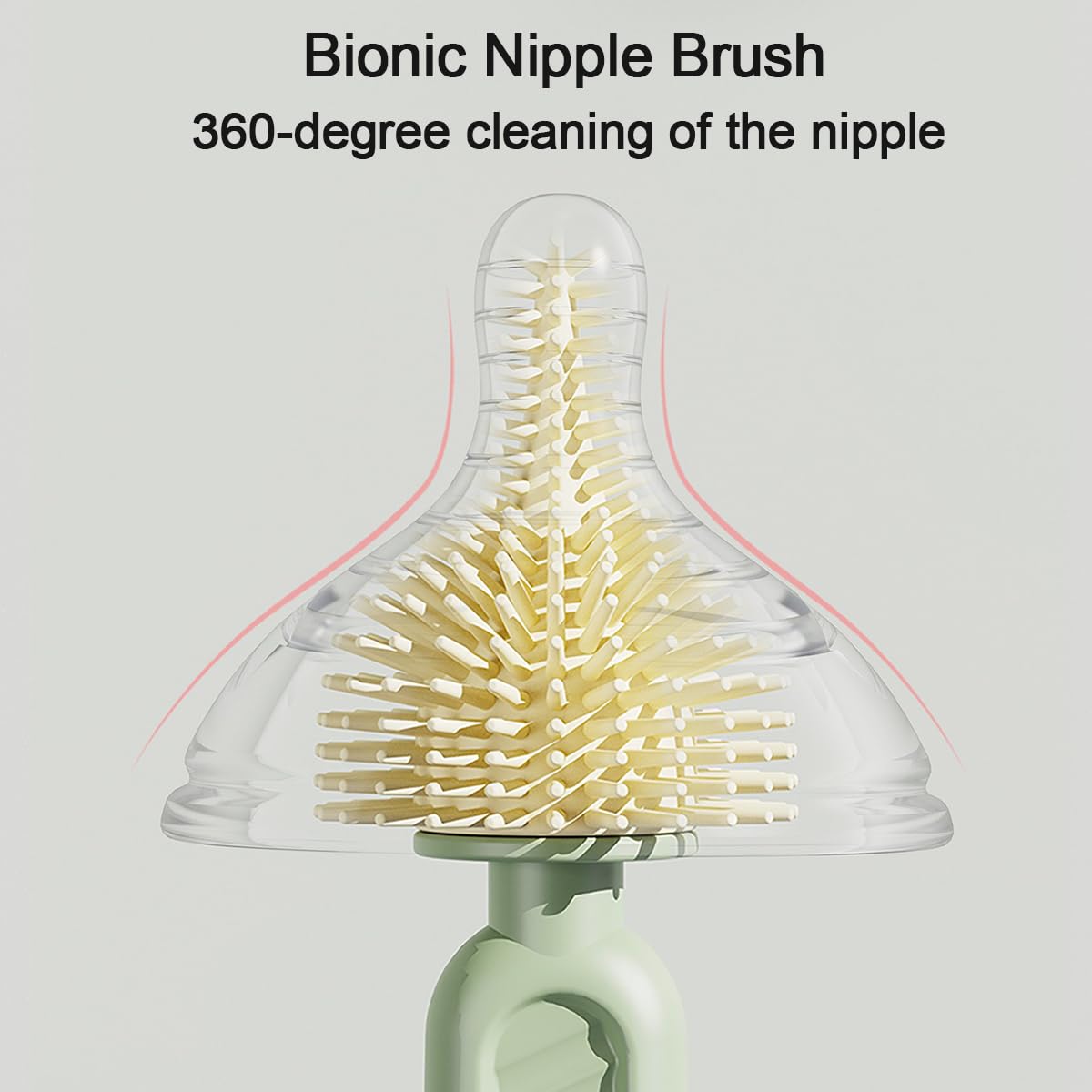 Bottle Brush Set - Baby Travel Essential - Bottle Cleaner Kit with Silicone Bottle Brush,Nipple Cleaner Brush,Straw Brush,Storage Box,Bottle Drying Rack for Home and Travel(Green)