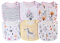 Maiwa 6 Pack Waterproof Cotton Baby Bibs for Girls Boys for Drooling Eating with Snaps