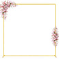 Wokceer Wedding Arch Backdrop Stand Square 6.6FTx6.6FT Gold Metal Balloon Arch Stand Garden Arbor Backdrop Frame for Wedding Birthday Party Baby Shower Photo Booth Background Decoration