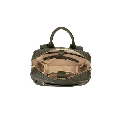 Mini Diaper Bag Backpack-Minimalist bag With Premium Vegan Leather Material With 7 Interior and 5 External Pockets (Onyx)