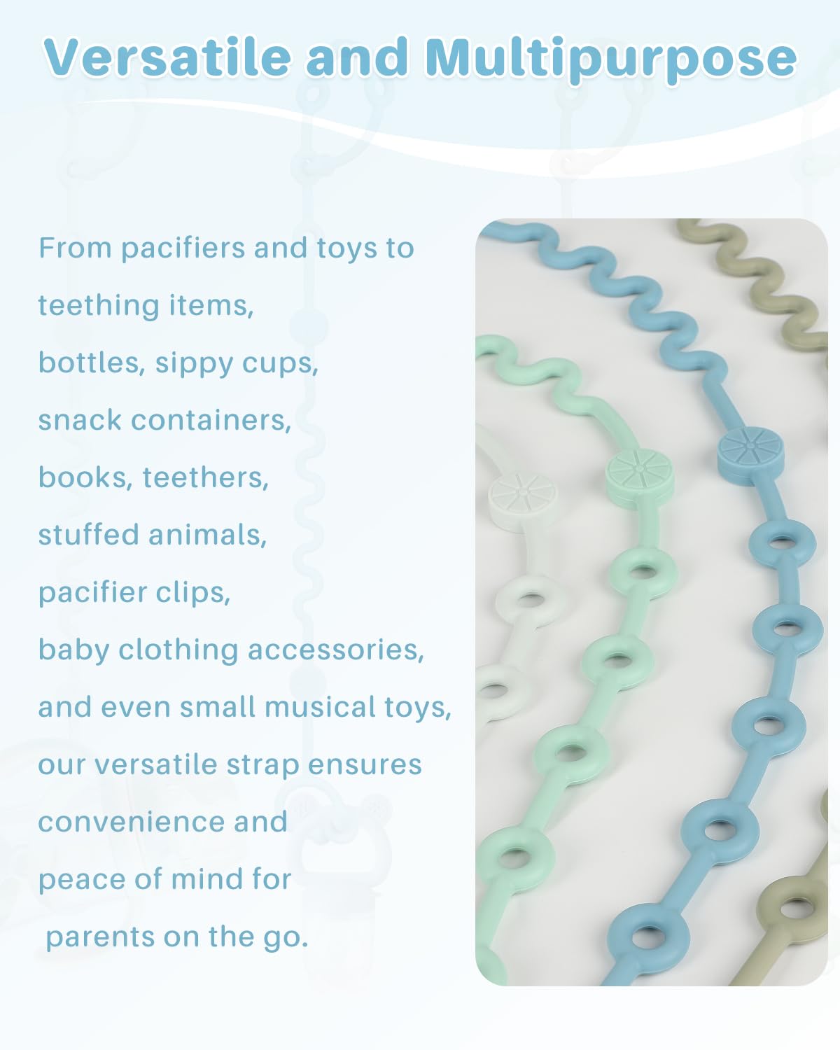 Toy Straps for Baby, 5pcs Adjustable Toy Holder for Stroller Accessories, Silicone Baby Tether Pacifier Clip, No Throw Baby Travel Essential Leash for High Chair, Car Seat (Gril-5 Pack)