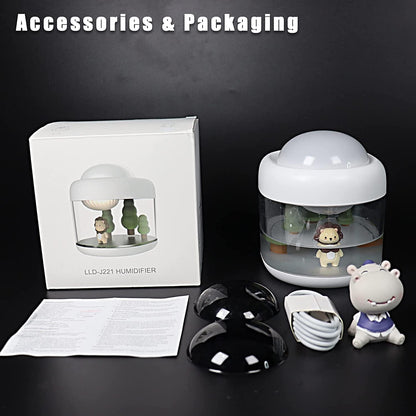 Baby Cool Mist Humidifiers for Bedroom Quiet - 16.91 OZ Small Humidifiers for Home with Night Light & Star Projector for Kids, Babies, Girls