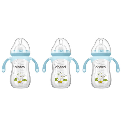Baby Bottles, Weighted Straw Toddler Milk Bottles with Non-Slip Handle, Size + Variable Fast Flow, 12+ Months, BPA-Free, Blue/1Pack/9oz