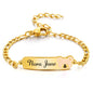 Personalized Baby Name Bracelet, 18K Gold Plated Customized Bracelets Id Protection Bracelet New Born Birthday Gift for Toddler Girls Boys