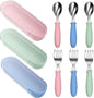 Toddler Utensils, Toddler Forks and Spoons, Baby Utensils Set with Storage Box for Self Feeding Safe, Dishwasher Safe (2 Set with Case)