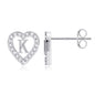 Anoup Heart Initial Stud Earrings - Gifts for Girls, Sterling Silver Post 14K Gold Plated All Over Hypoallergenic | CZ Simulated Diamond Stud Earrings | Birthday Gifts for Kids Toddlers Daughter