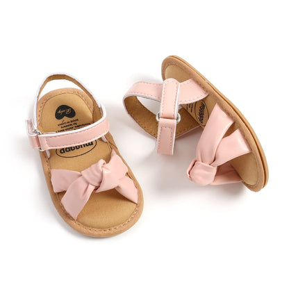 LAFEGEN Infant Baby Girls Summer Sandals Newborn Toddler First Walker Crib Dress Shoes