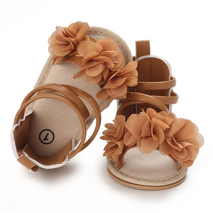 COSANKIM Baby Girl Sandals Rubber Sole Summer Outdoor Infant First Walker Crib Dress Shoes Baby Sandals