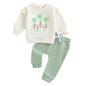 Kupretty Baby Girl Clothes Toddler Fall Winter Outfit Ruffles Crewneck Bow Pullover Sweatshirt + Joggers Pants Set