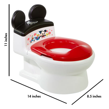 The First Years Disney Minnie Mouse Potty Training Toilet and Toddler Toilet Seat - Toilet Training Potty with Fun Flushing and Cheering Sounds,Pink