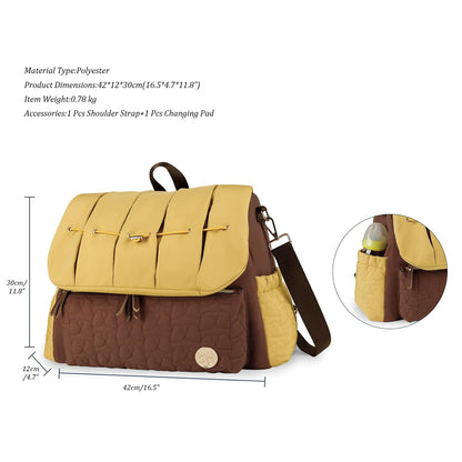 Lmbabter Diaper Bag Backpack Convertible Messenger Bag Travel Backpack Maternity Bags Stylish Baby Bag with Changing Pad for Mom (Brown)