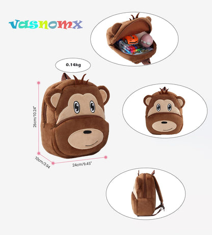 Cute Plush Toddler Backpacks Mini Brown Owl Backpack for Kids Real Littles Backpack for Boy Girl