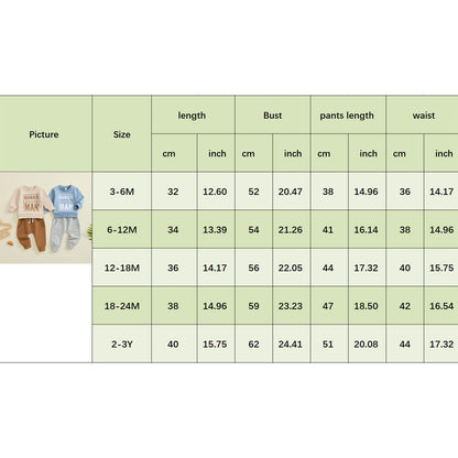 Toddler Baby Boy Sweatshirt Outfit Mamas Little Man Long Sleeve Shirt Jogger Pants Fall Outfits Winter Clothes Set