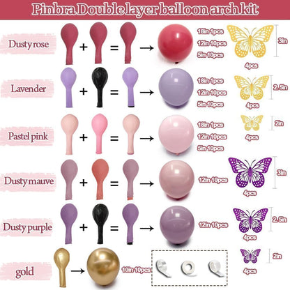 Dusty Pink Brown Balloon Garland Nude Tan Pink Rose Gold Metallic Double Stuffed Dusty Rose Mauve Blush Beige Balloon Arch Kit for Baby Shower Birthday Bridal Wedding Party Decoration