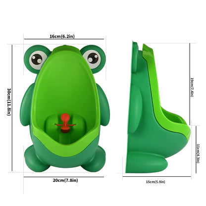 Cute Frog Potty Training Urinal for Boys with Funny Aiming Target - Coffee