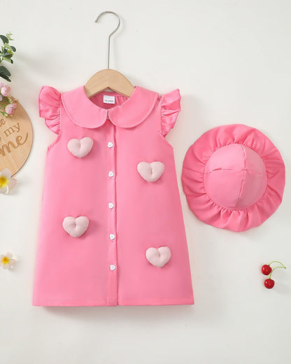 Renotemy Infant Baby Girl Dresses Toddler Girl Clothes Summer Cotton Linen Boho Smocked Sundress Gift for Girls with Hat