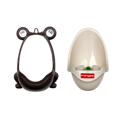 Cute Frog Potty Training Urinal for Boys with Funny Aiming Target - Coffee