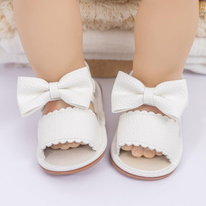 Kannior Infant Boys Girls Sandals Breathable Premium Baby Summer Outdoor Casual Beach Shoes Lightweight Toddler Flower Bowknot Anti Slip Rubber Sole Newborn Prewalker First Crib Shoes