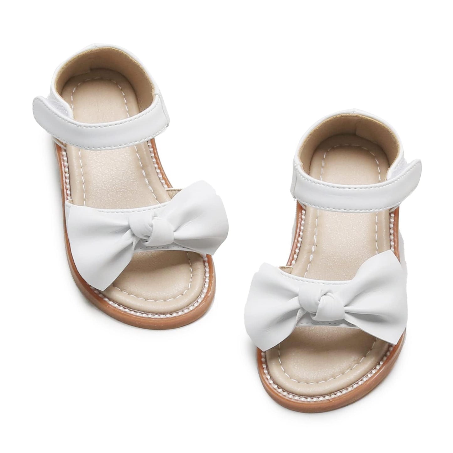 Felix & Flora Toddler Girls Sandals Soft Rubber Flats Summer Baby Flower Girl Shoes.