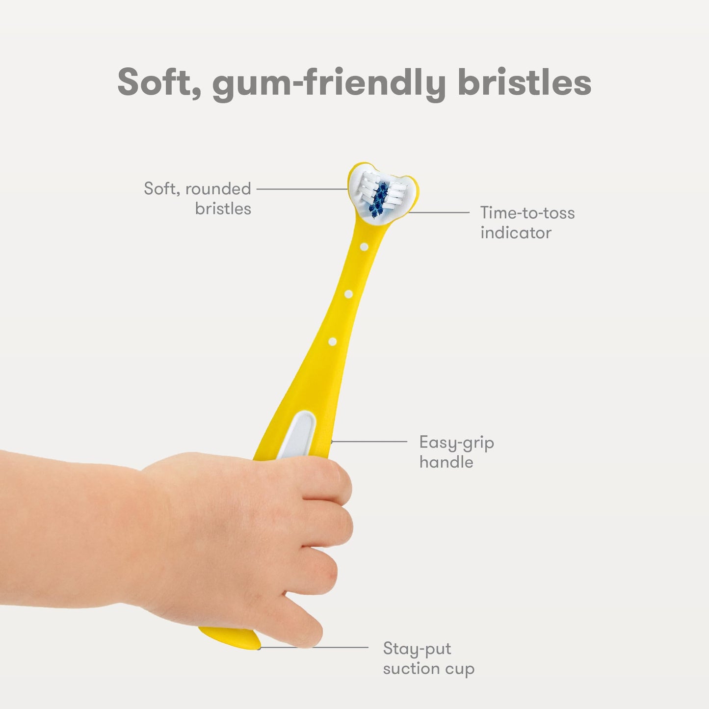 Frida Baby Triple-Angle Toothhugger Training Toddler Toothbrush | Toddler Toothbrush 2 Years and Up, Cleans All Sides at Once | Pink