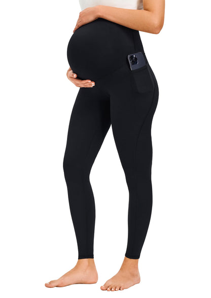 JOYSPELS Smooth Feeling Maternity Leggings Over The Belly with Pockets Workout Pregnancy Leggings