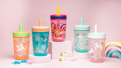 Zak Designs Disney Princess Kelso Toddler Cups For Travel or Home, 15oz 2-Pack Plastic Sippy Cups, Leak-Proof For Kids (Ariel, Aurora, Belle, Cinderella, Jasmine, Mulan, Rapunzel, Tiana)