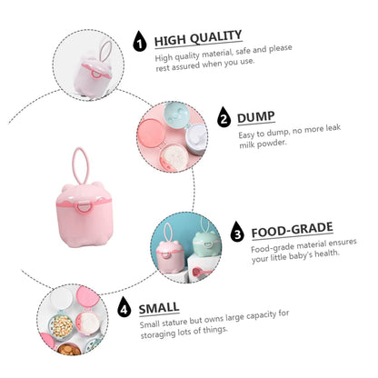 3pcs Portable Storage Tank Formula Holder Rice Flour Grid Seal Container Baby Clothes Complementary Food Container for Formula Milk Powder Formula Dispenser Packing Box
