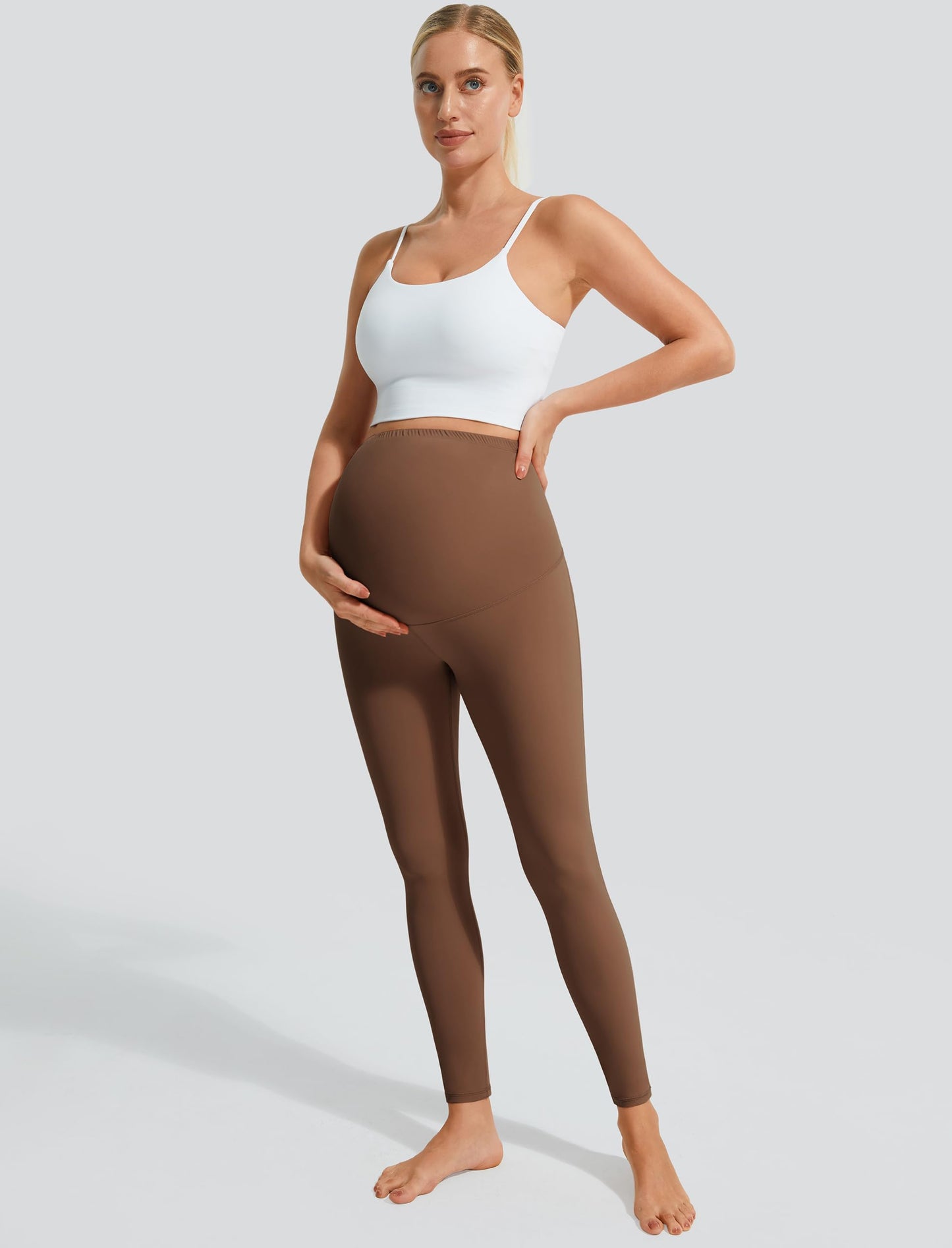JOYSPELS Smooth Feeling Maternity Leggings Over The Belly with Pockets Workout Pregnancy Leggings