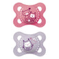 MAM Original Matte Baby Pacifiers, Binky for Boys 0-6 Months, BPA-Free Silicone Nipple, Easy to Clean, Best for Newborn Babies, Developed with Medical Experts, 2 Count Binkies with Sterilizer Case
