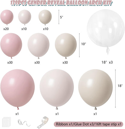 Dusty Blue Balloons Garland Arch Kit 139Pcs Fog Blue White Sand Balloons for Baby Shower Birthday Bear Theme Wedding Bride Anniversary Gender Reveal Party Decorations for Boy Girl Adult